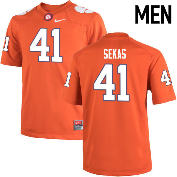 Men Clemson Tigers #41 Connor Sekas College Football Jerseys-Orange